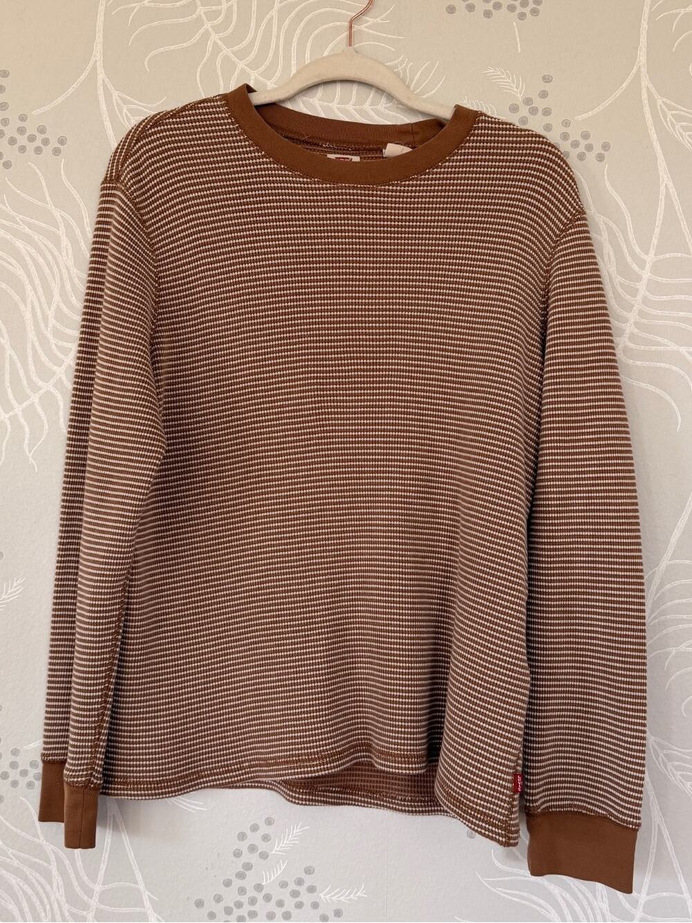 Levi Micro Stripe Brown Long Sleeve Medium